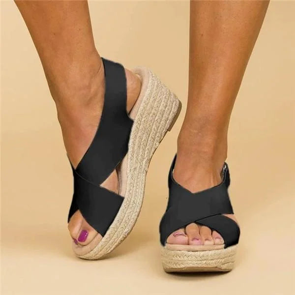 Volda | Women's Cross Strap Wedge Sandals
