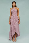 Xanthe | Women's Elegant Halter Ruffle Maxi Dress