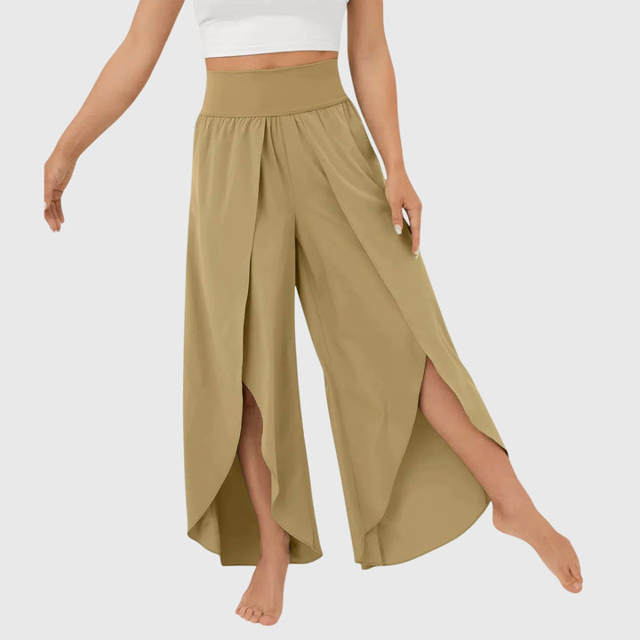 Harielle | Women's Flowy Wide Leg Split Hem Pants