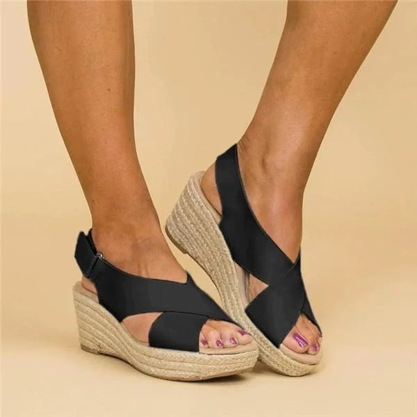 Volda | Women's Cross Strap Wedge Sandals