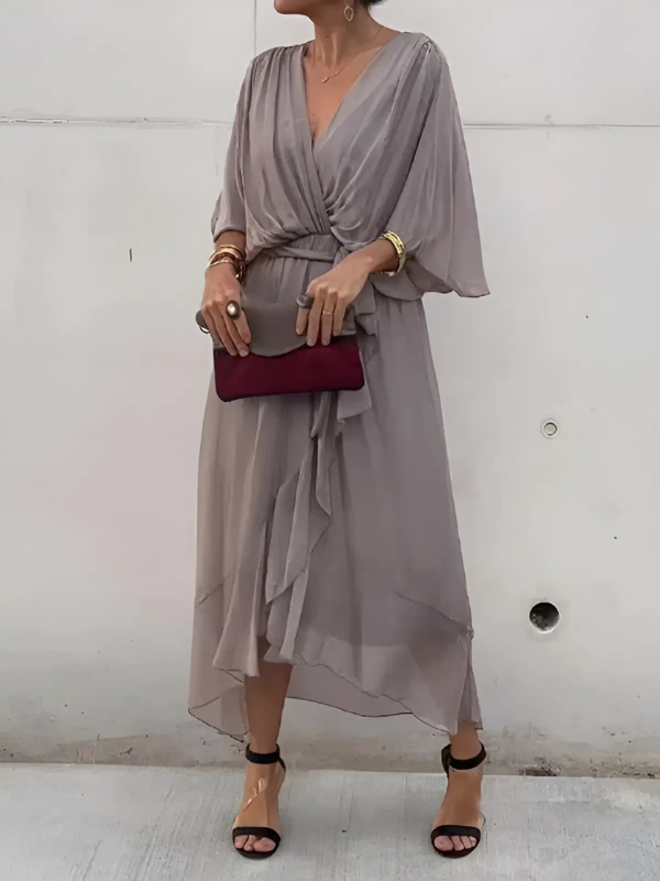 Senya | Women's Wrap Tie Midi Dress