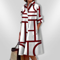 Marisol | Women's Graphic Print Pocketed Midi Dress