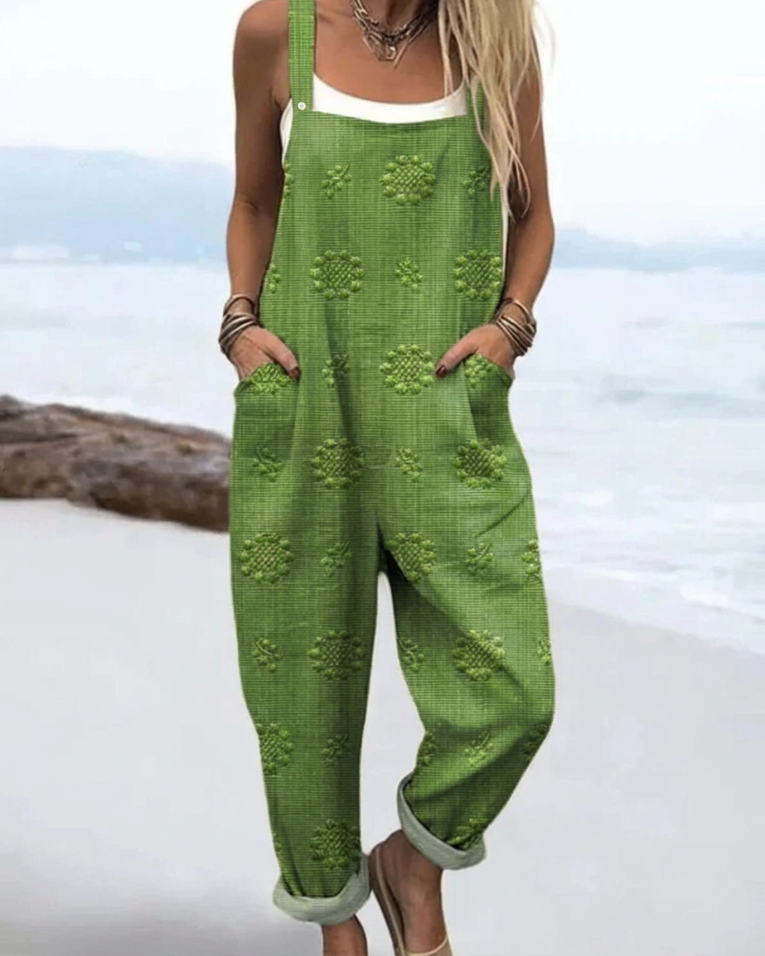 Rowena | Women's Casual Floral-Print Slouchy Dungaree