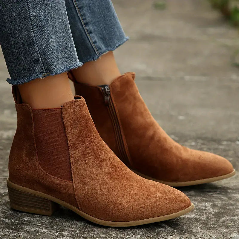 Keilani | Women's Pointed-Toe Side-Zip Chelsea Ankle Boots