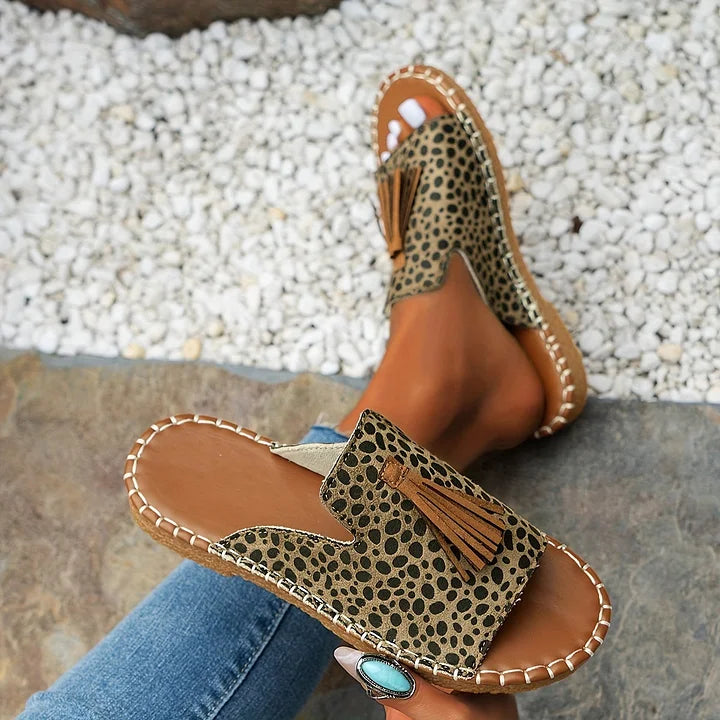 Fionnuala | Women's Boho Tassel Slide Sandals
