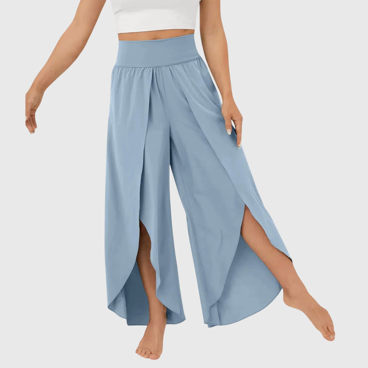 Harielle | Women's Flowy Wide Leg Split Hem Pants