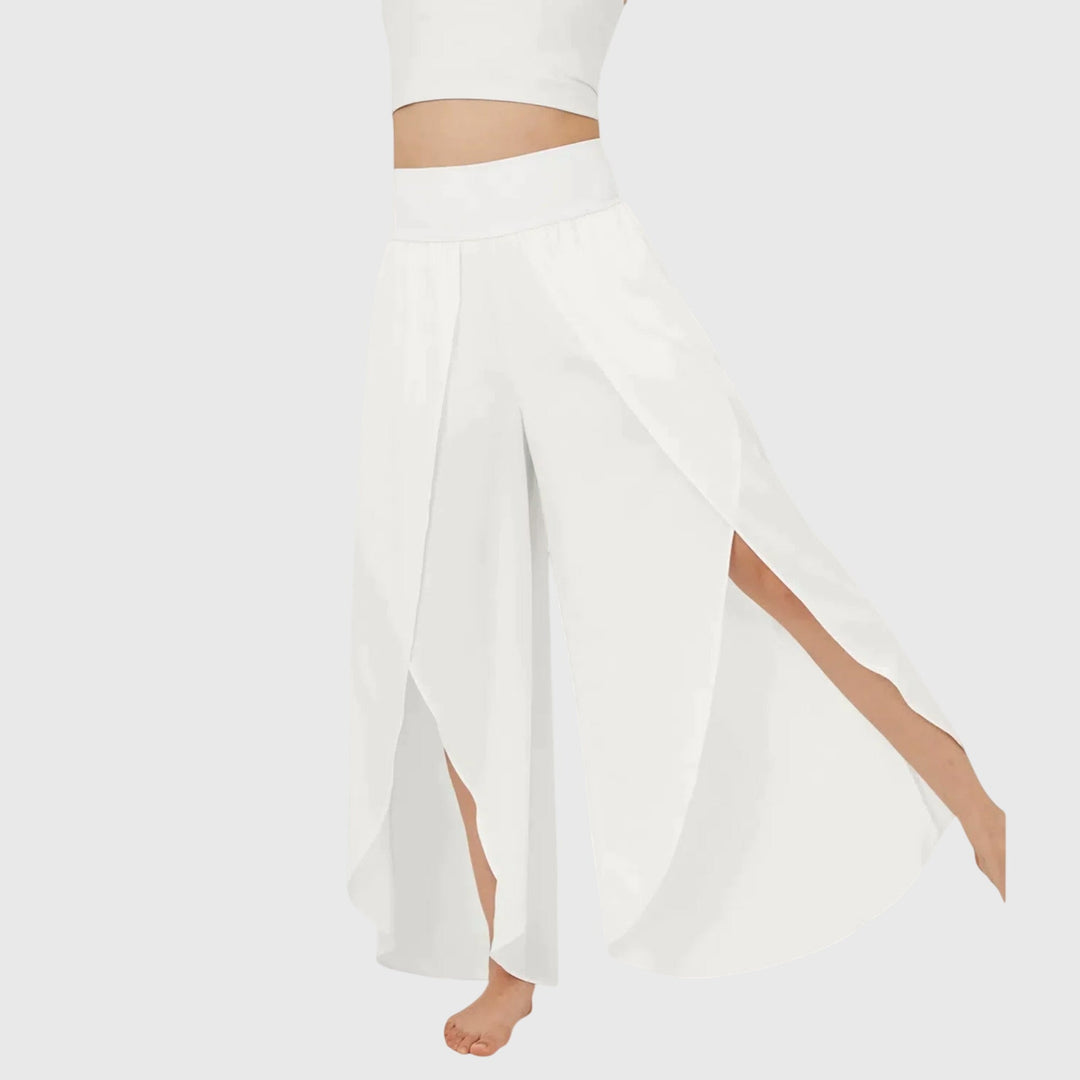 Harielle | Women's Flowy Wide Leg Split Hem Pants