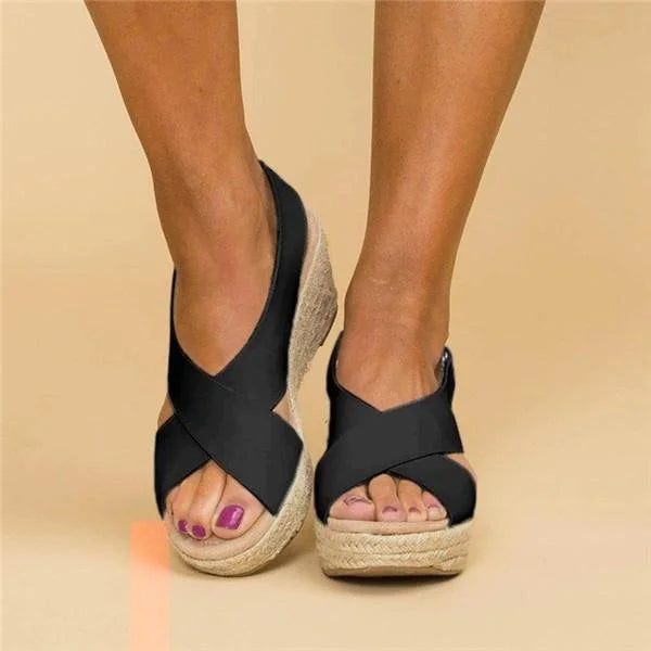 Volda | Women's Cross Strap Wedge Sandals