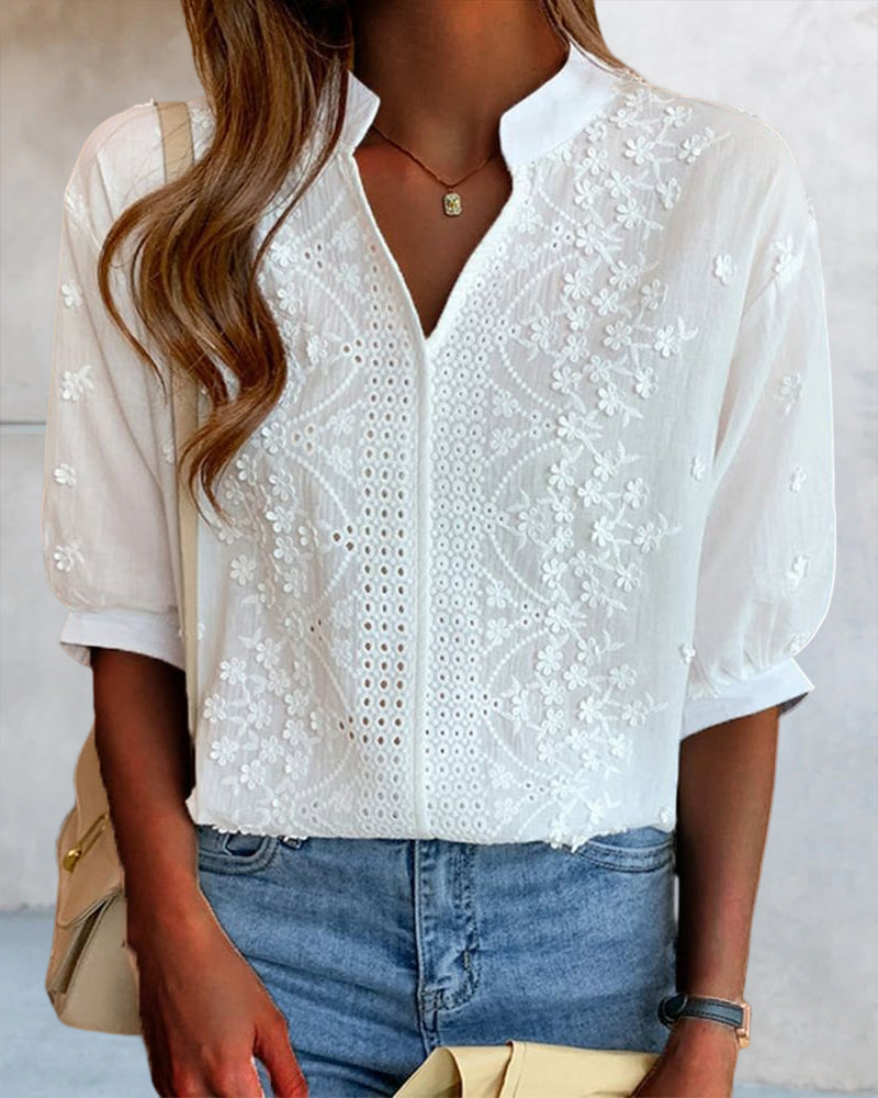 Corinna | Women's Chic Puff Sleeve Lace Blouse