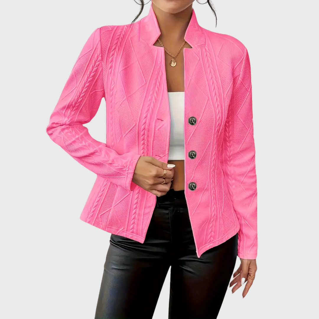 Xavirae | Women's Cable Knit Textured Button-Up Blazer