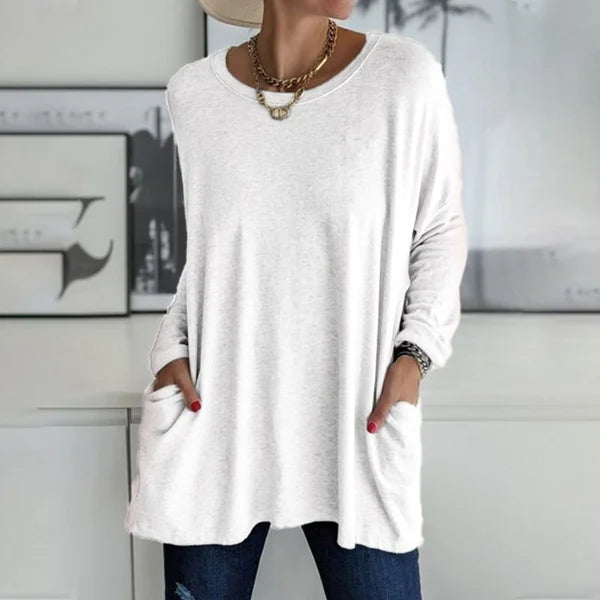 Arisellea | Women's Relaxed Fit V-Neck Long Sleeve Top