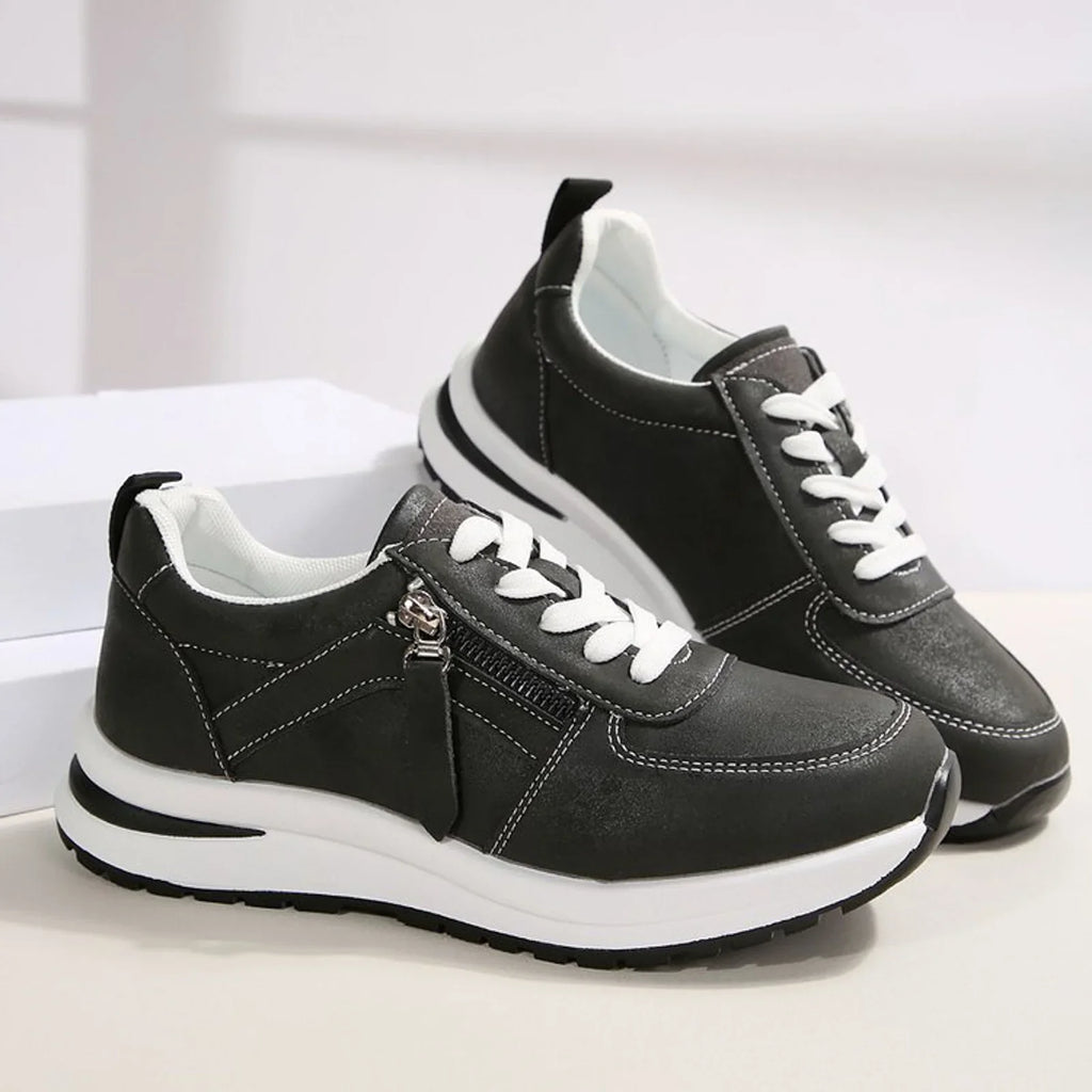 Azmira | Women's Side Zip Lace-Up Sneakers