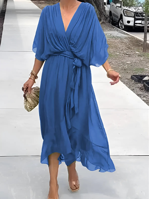 Senya | Women's Wrap Tie Midi Dress