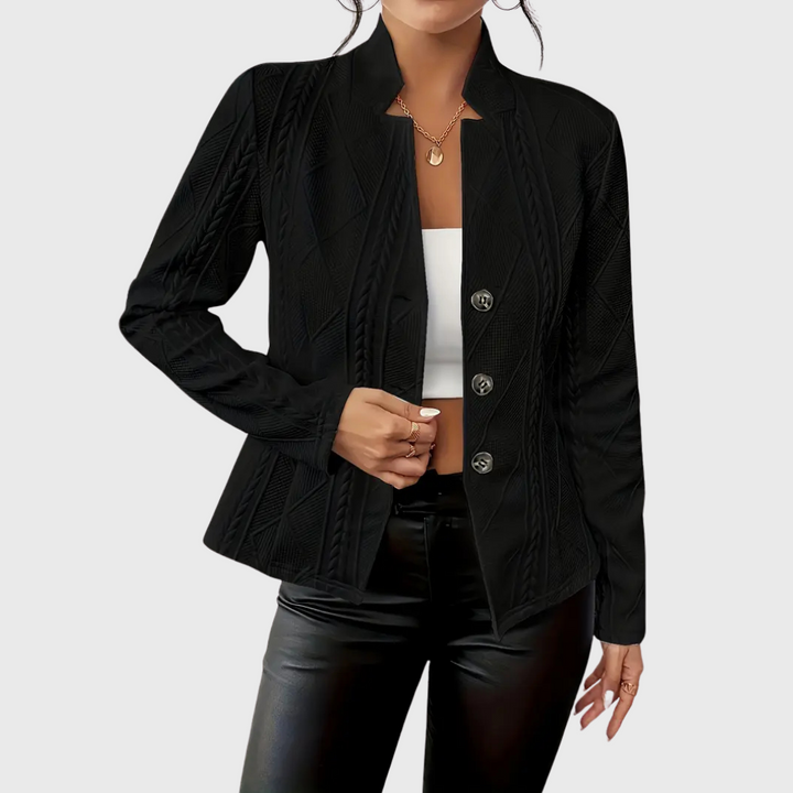 Xavirae | Women's Cable Knit Textured Button-Up Blazer