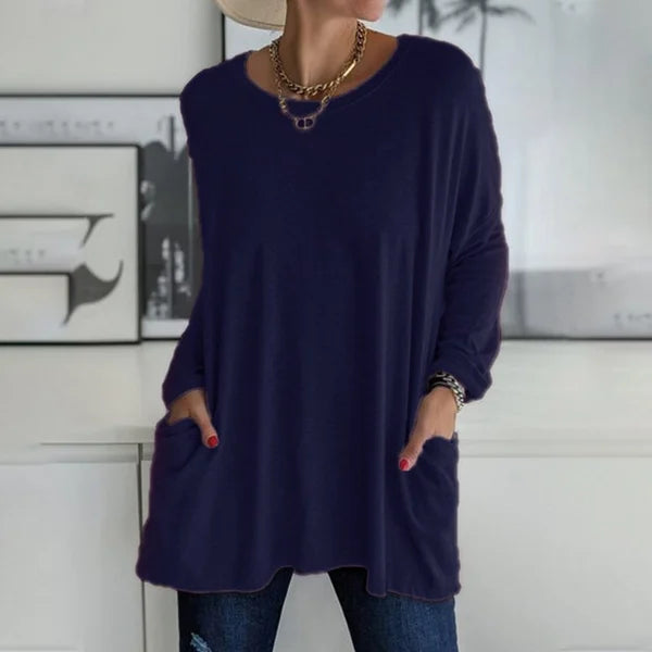 Arisellea | Women's Relaxed Fit V-Neck Long Sleeve Top