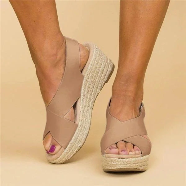Volda | Women's Cross Strap Wedge Sandals