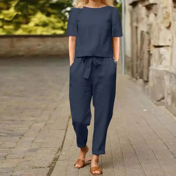 Seraphina | Women's Casual Tie Waist Two-Piece Jumpsuit