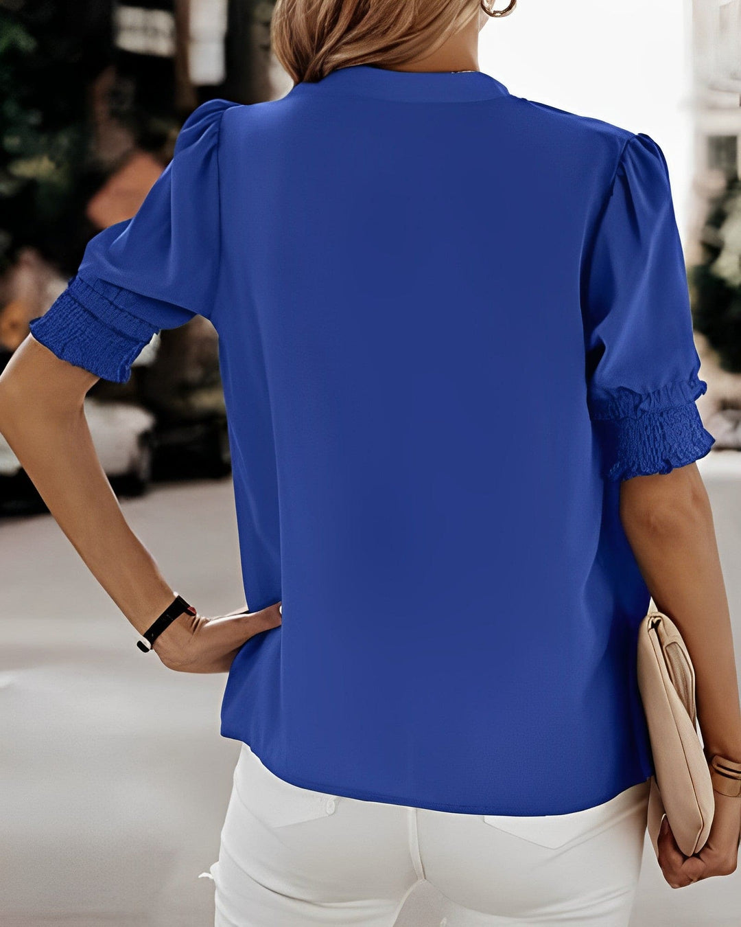 Narcissa | Women's Chic V-Neck Puff Sleeve Blouse