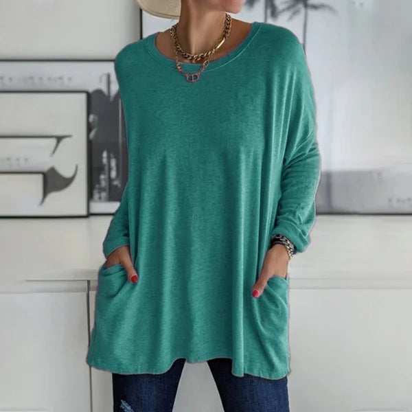 Arisellea | Women's Relaxed Fit V-Neck Long Sleeve Top