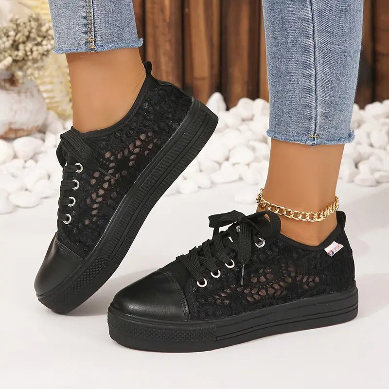 Xena | Women's Lace Cut-Out Platform Sneakers