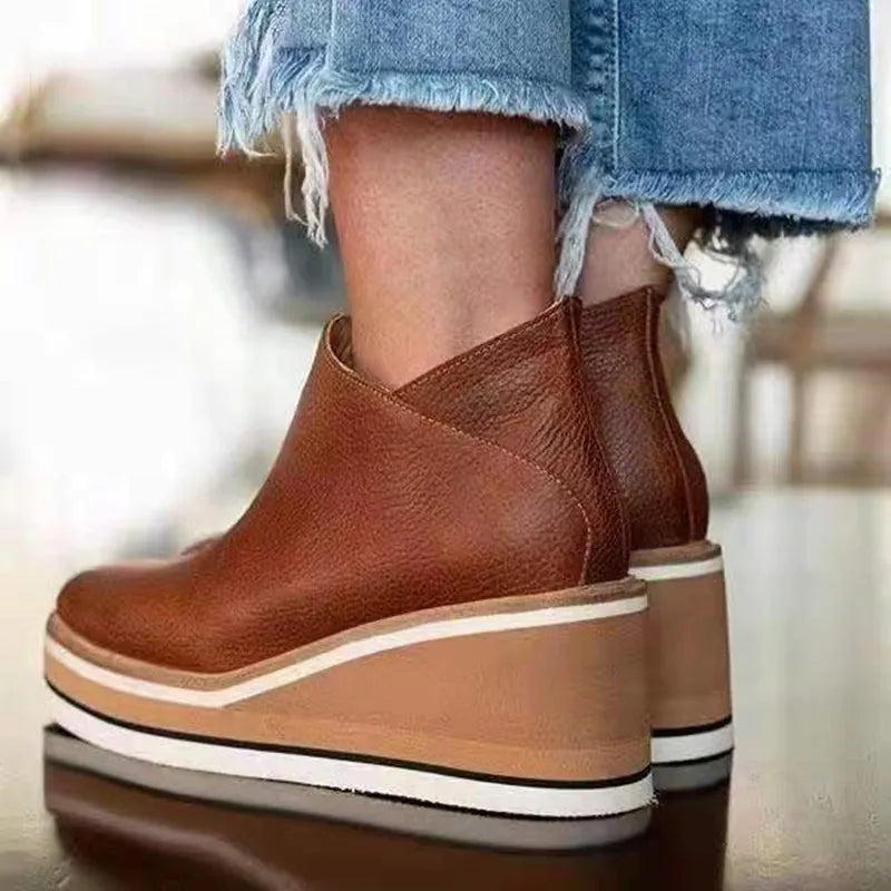 Mirethia | Women's Summer Platform Slip-On Ankle Boots