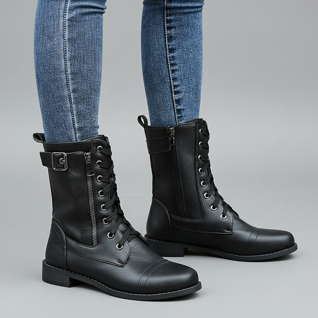 Faerelle | Women's Lace-Up Side Zip Ankle Boots