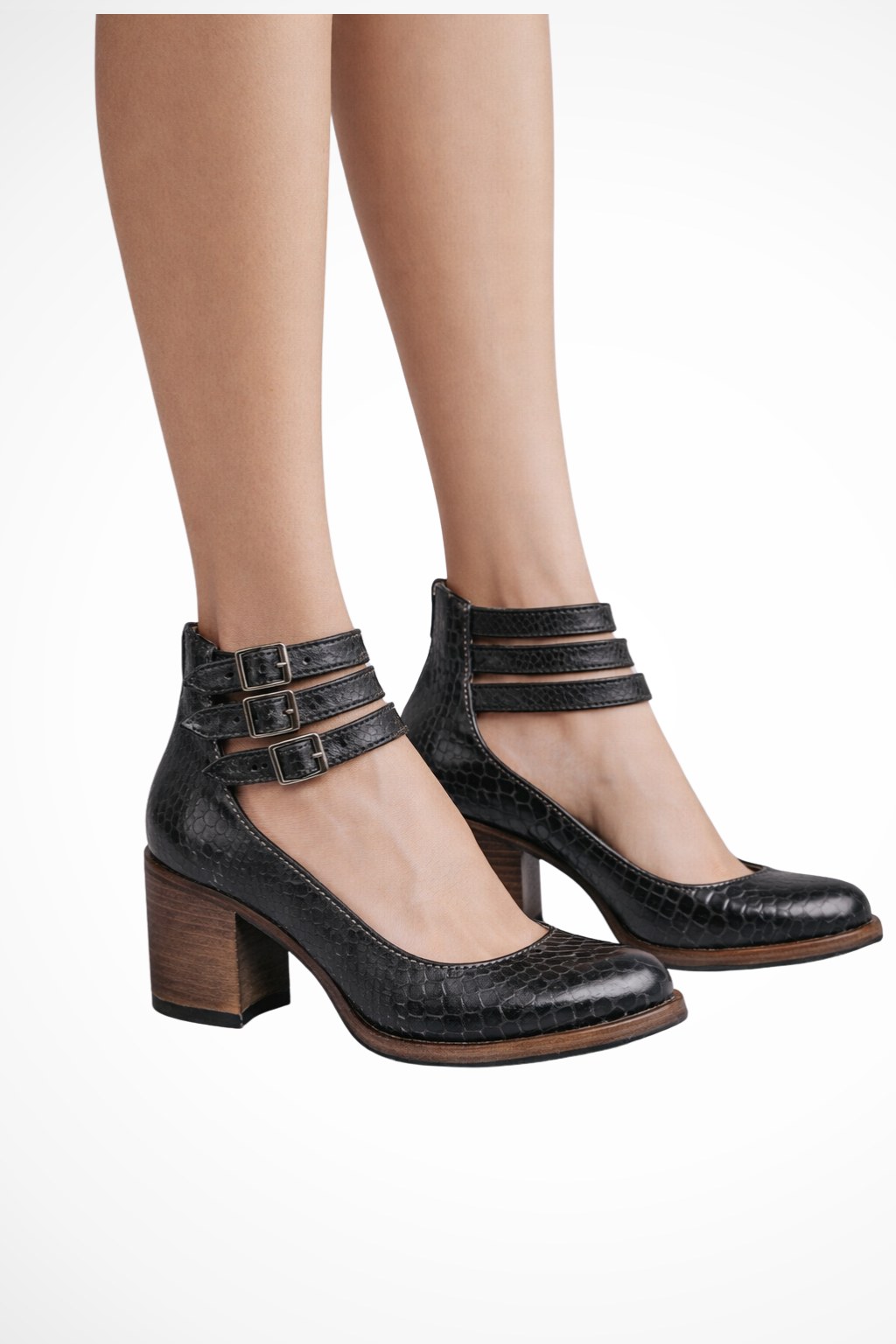 Fionnala | Women's Strappy Double Buckle Ankle Strap Heels