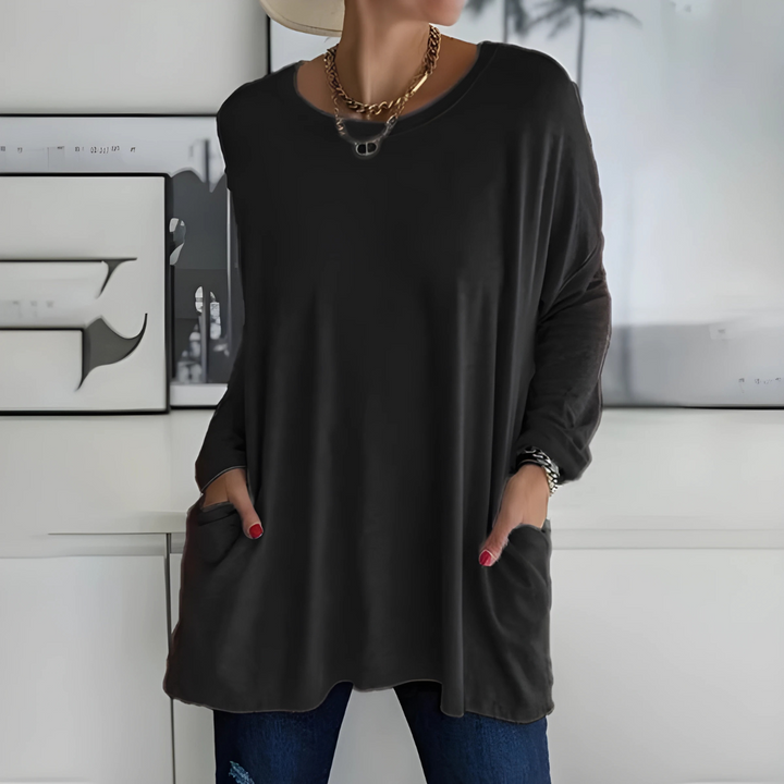 Arisellea | Women's Relaxed Fit V-Neck Long Sleeve Top