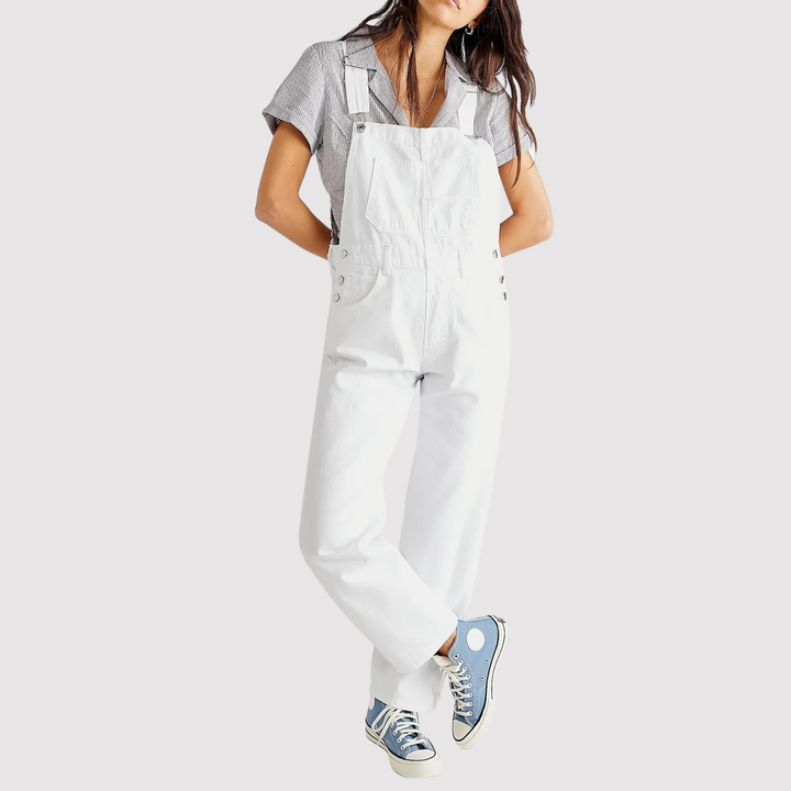 Zorielle | Women's Relaxed Fit Multi-Pocket Denim Dungarees