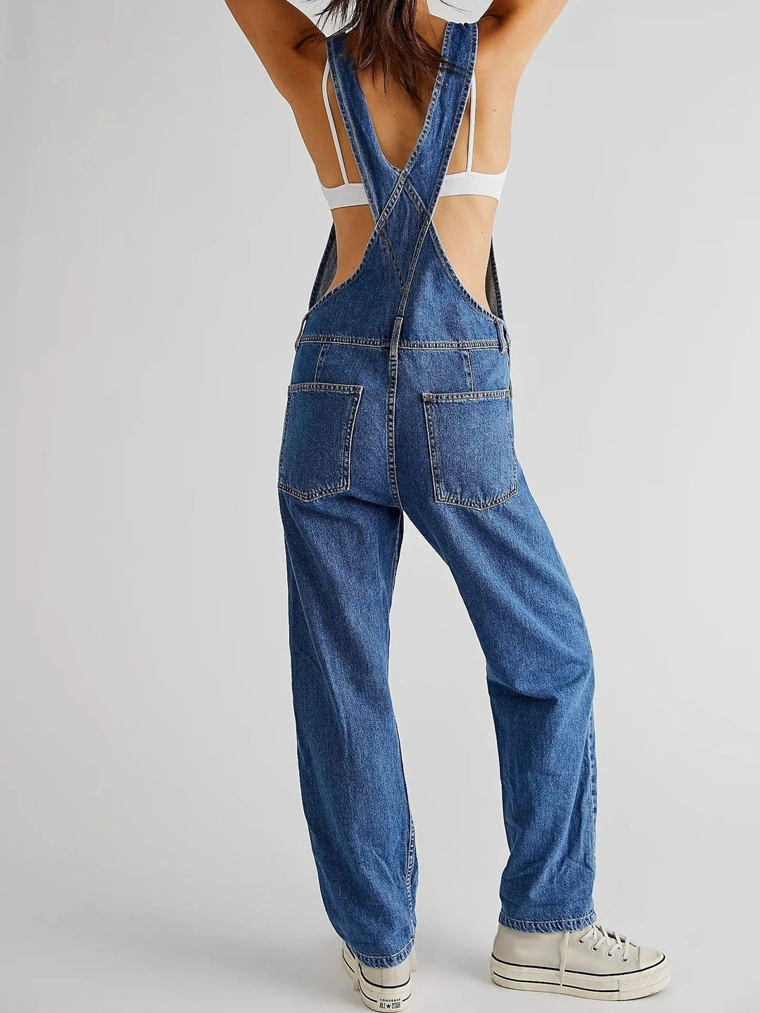 Zorielle | Women's Relaxed Fit Multi-Pocket Denim Dungarees