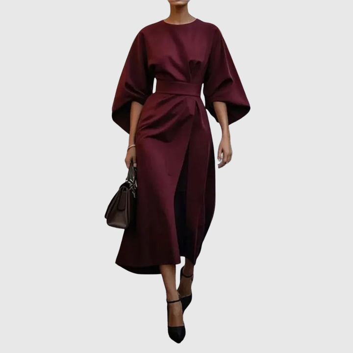 Myrissea | Women's Batwing Sleeve Twist Waist Midi Dress