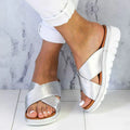 Nadia | Women's Crossover Platform Slide Sandals