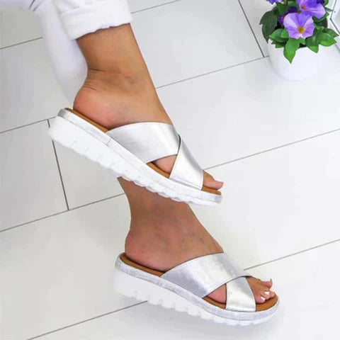 Nadia | Women's Crossover Platform Slide Sandals