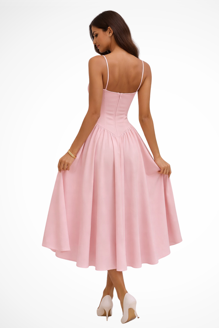 Amalthea | Women's Elegant Corset Bodice A-Line Midi Dress