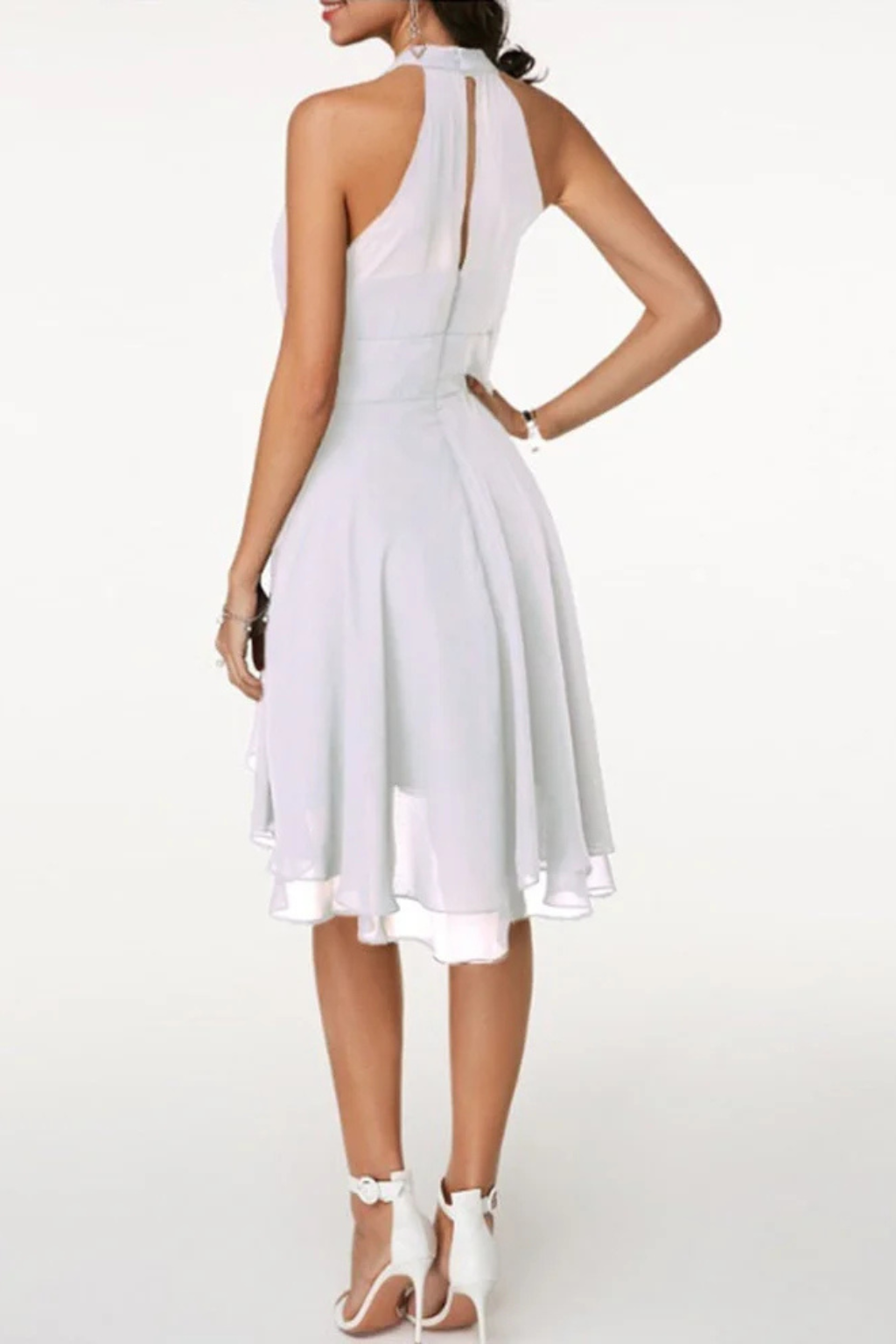 Elspeth | Women's Tiered Skirt Halter Mini Summer Dress