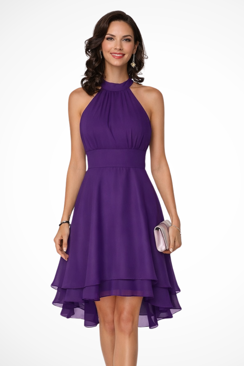Elspeth | Women's Tiered Skirt Halter Mini Summer Dress