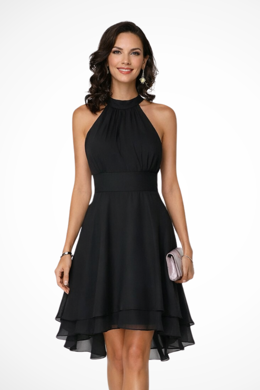 Elspeth | Women's Tiered Skirt Halter Mini Summer Dress
