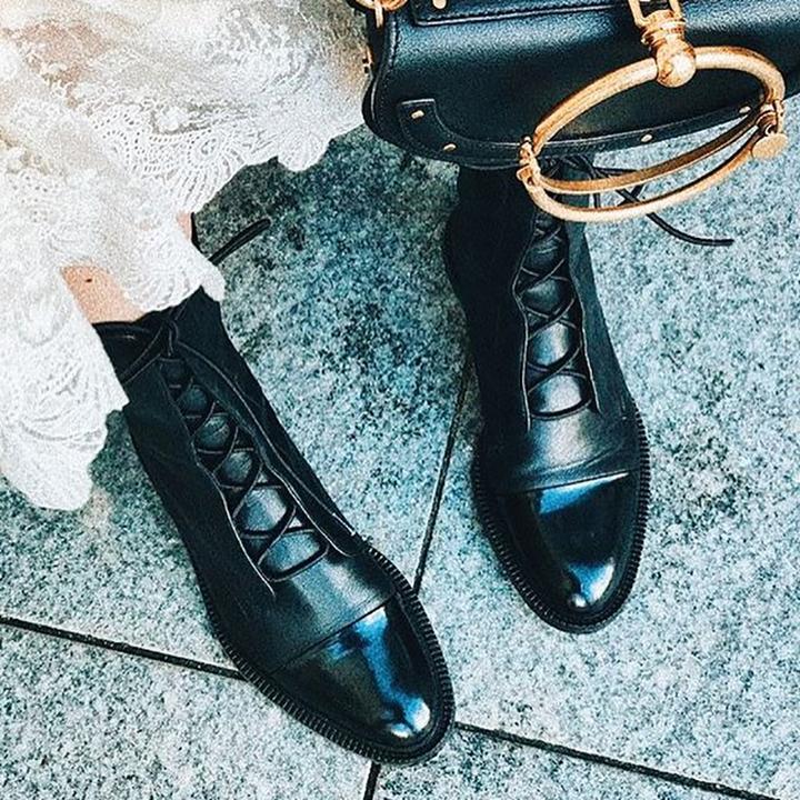 Marixa | Women's Lace-Up Mid Calf High Heel Boots