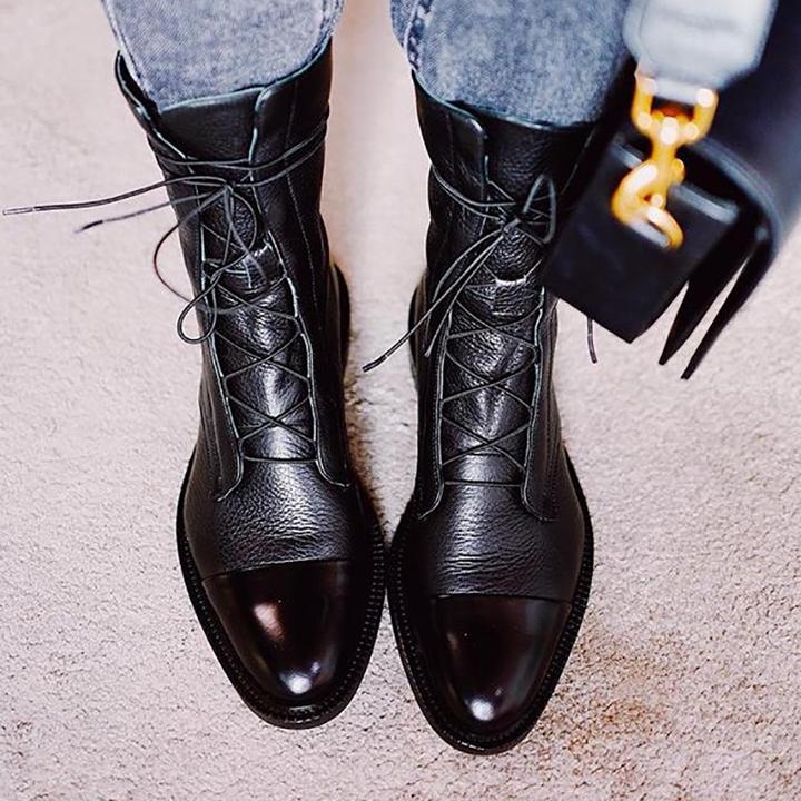 Marixa | Women's Lace-Up Mid Calf High Heel Boots