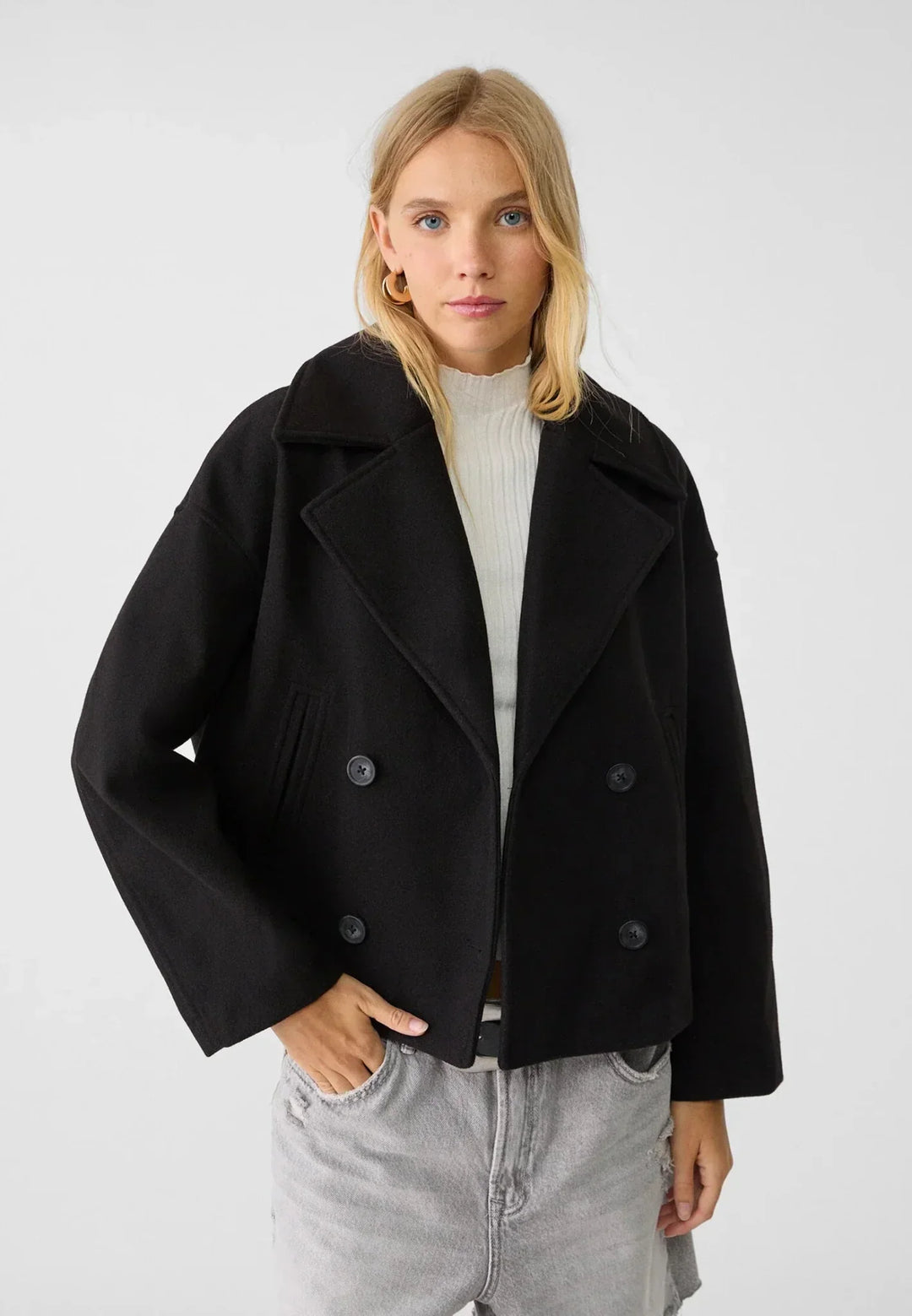 Theolise | Women's Chic Double-Breasted Cropped Jacket