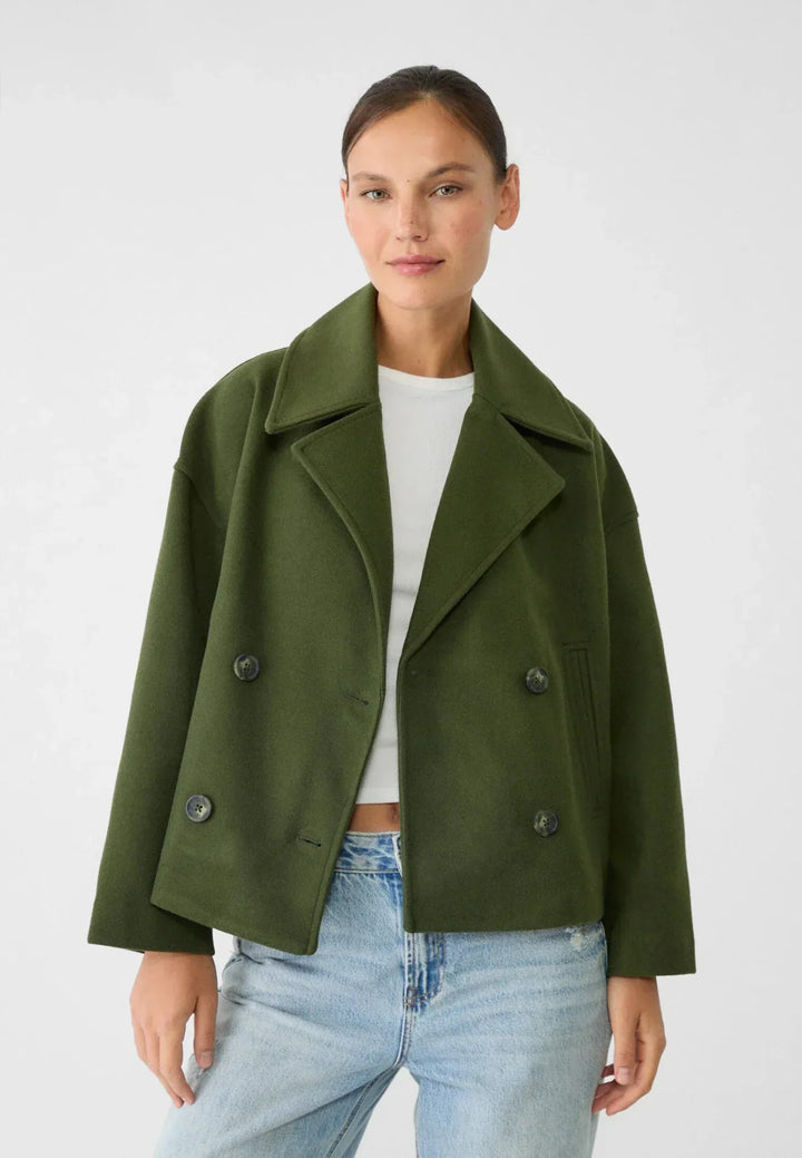 Theolise | Women's Chic Double-Breasted Cropped Jacket