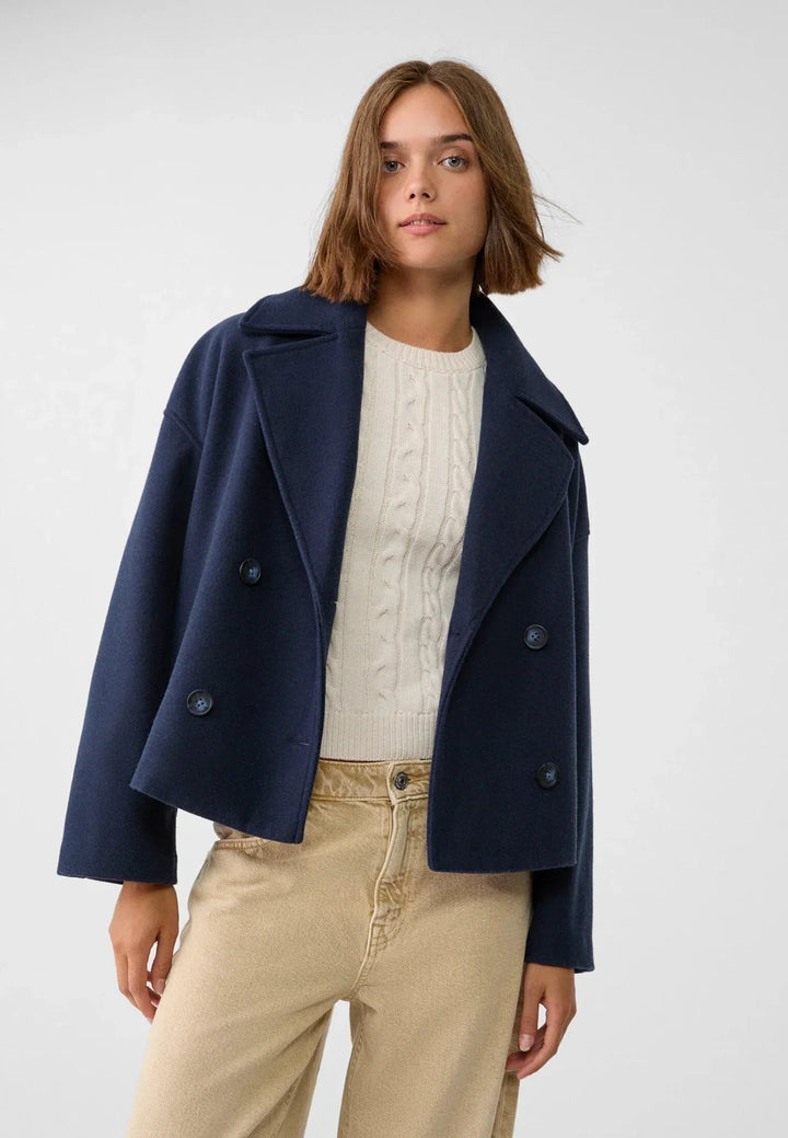 Theolise | Women's Chic Double-Breasted Cropped Jacket