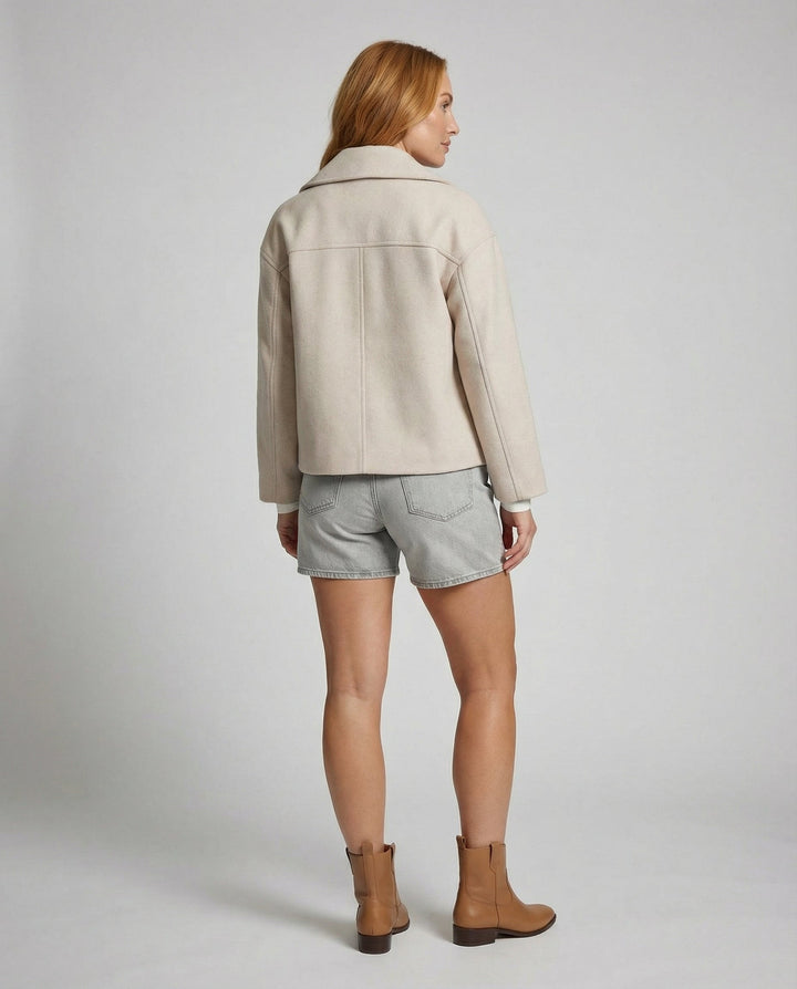 Theolise | Women's Chic Double-Breasted Cropped Jacket