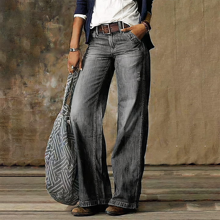 Solvyn | Women's High Waist Wide-Leg Jeans