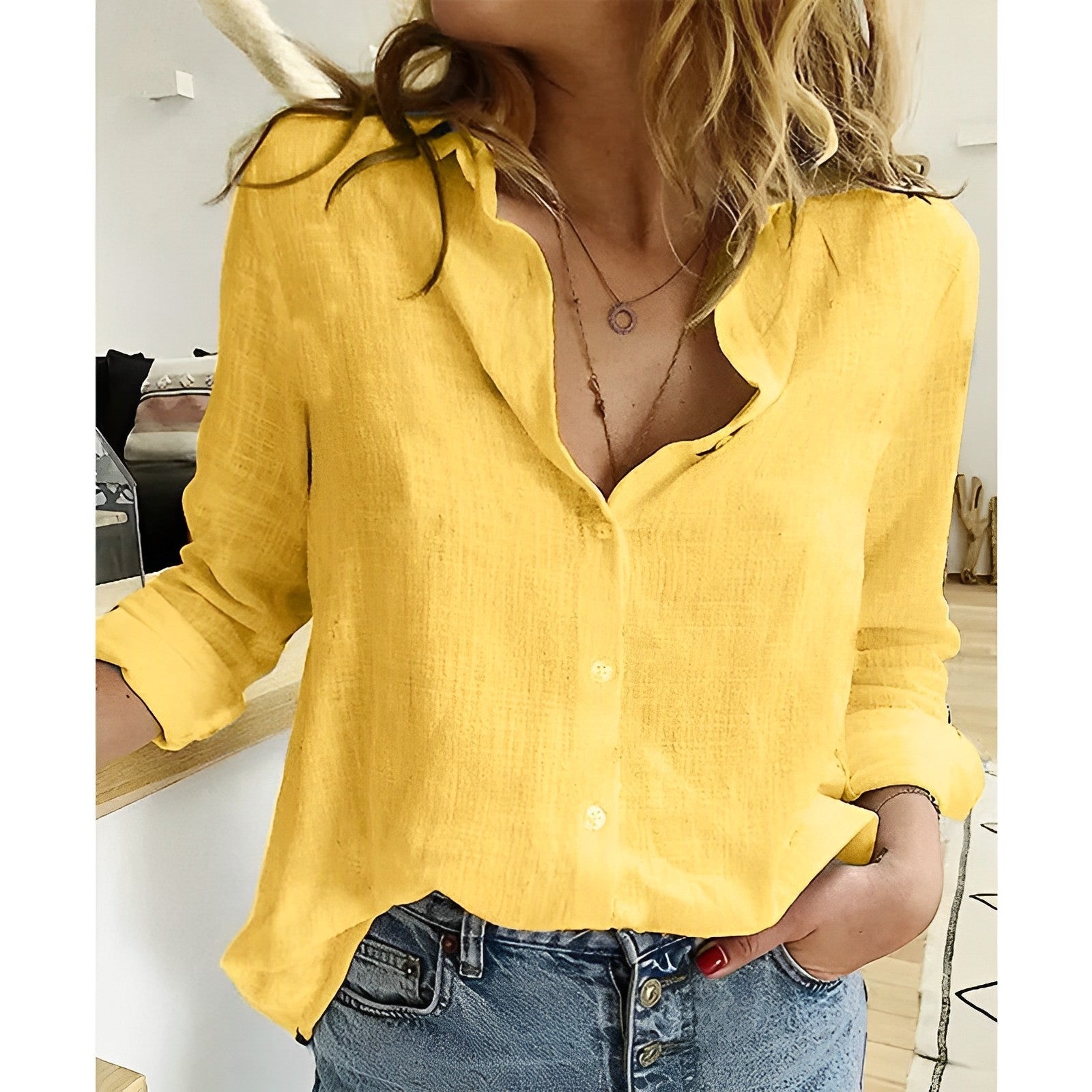 Lysara | Women's Relaxed Button Down Blouse