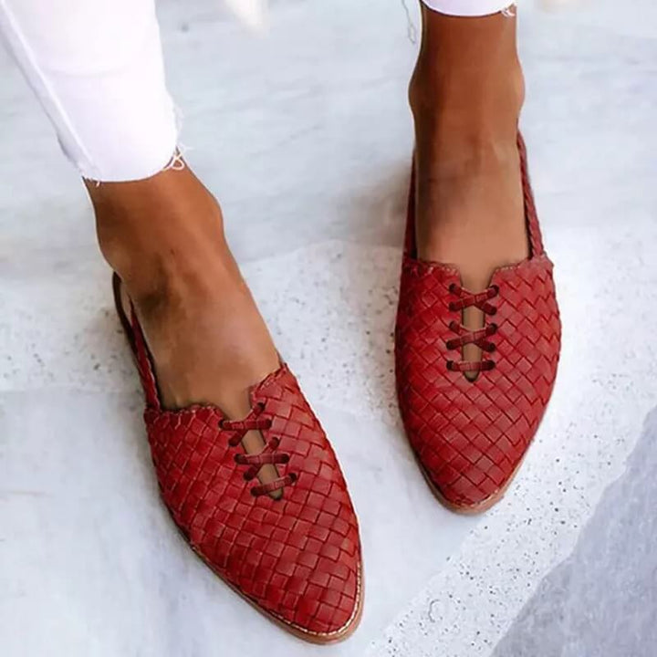 Scarlett | Women's Woven Pointed Toe Flat Loafers