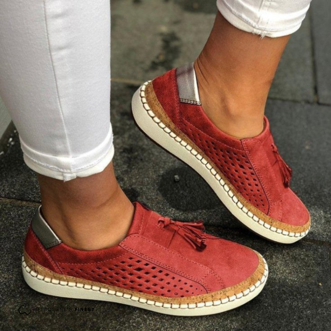 Tanaquil | Women's Tassel Lace Slip-On Sneakers
