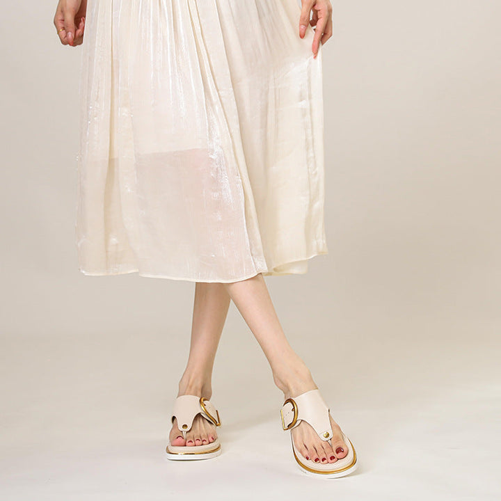 Xiomarette | Women's Cushioned Thong Slide Sandals