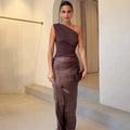 Vireya | Women's One-Shoulder Elegant Midi Dress
