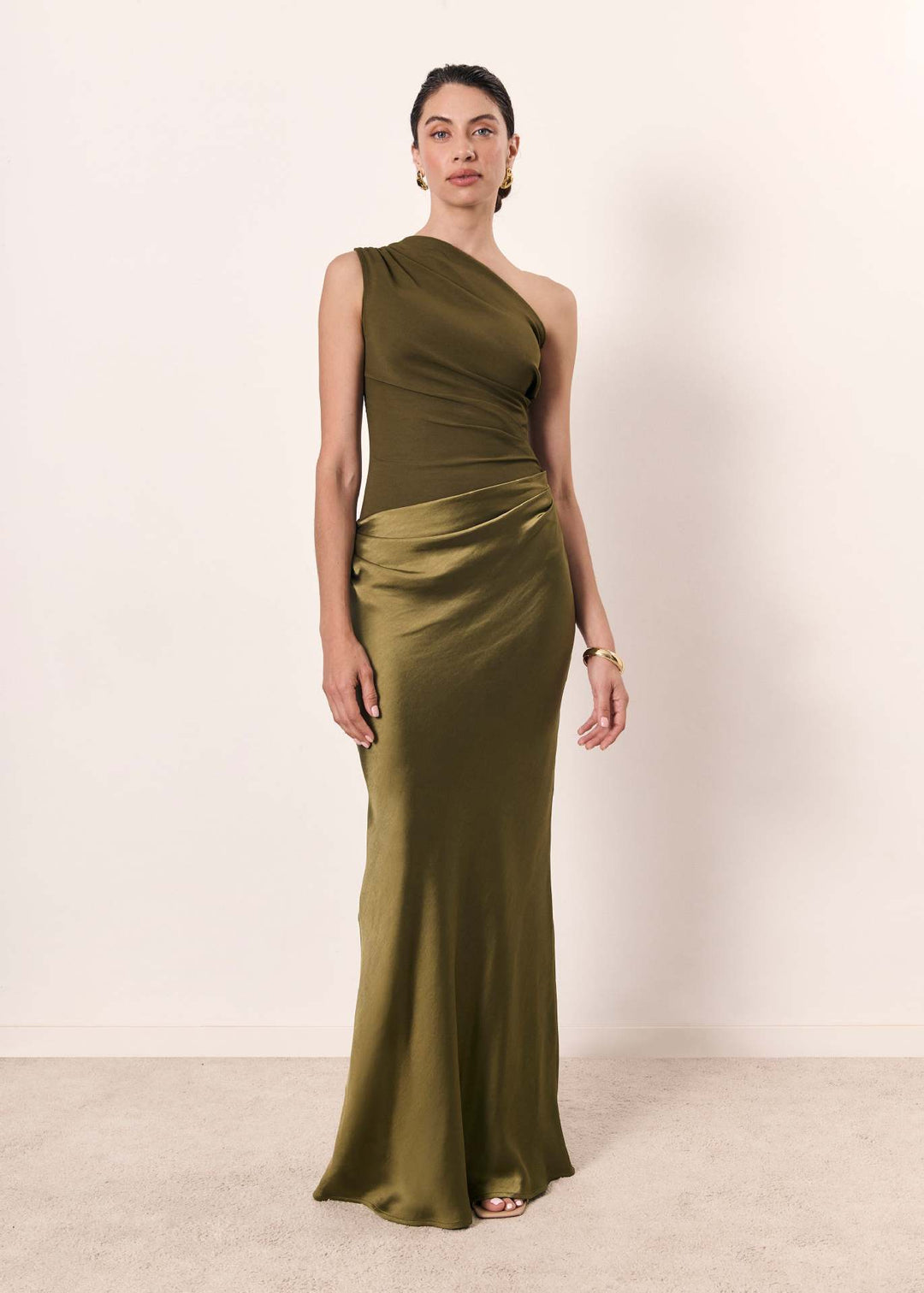 Vireya | Women's One-Shoulder Elegant Midi Dress